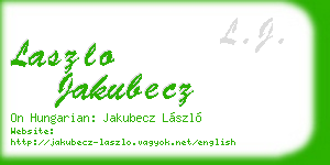 laszlo jakubecz business card